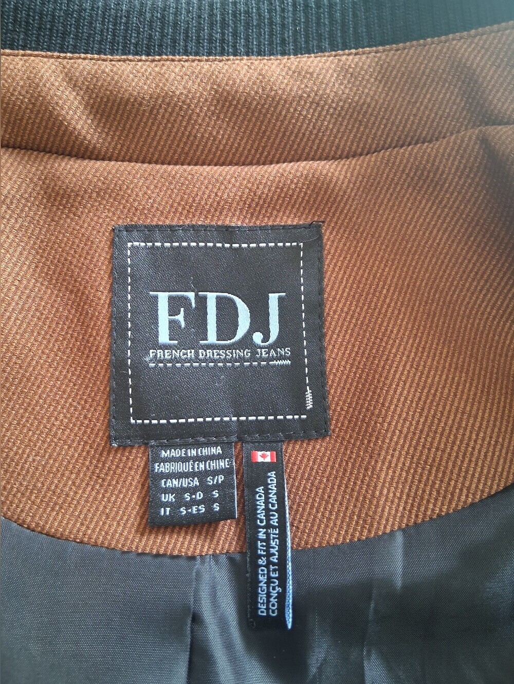FDJ French Dressing Jeans Mixed Media Blazer in Espresso Size S - Picture 10 of 13
